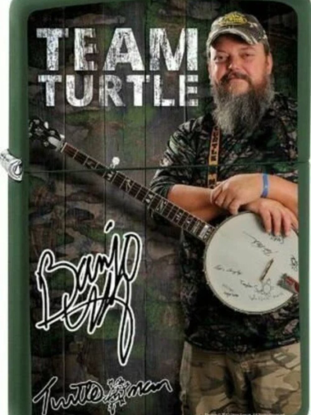 Team Turtle Banjo Zippo Lighter W/Fitted Zippo Butane Torch Insert